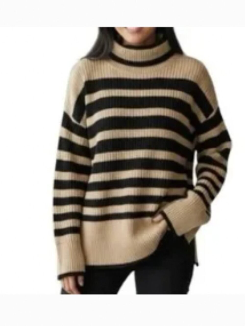 Cabi Turtleneck Striped Sweater Sz S